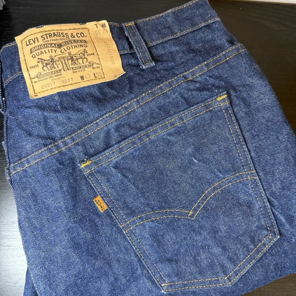 Vintage Levis 517 Jeans 42x30 Fit 40x30 Orange Tab Dark Denim Bootcut 20517-0217